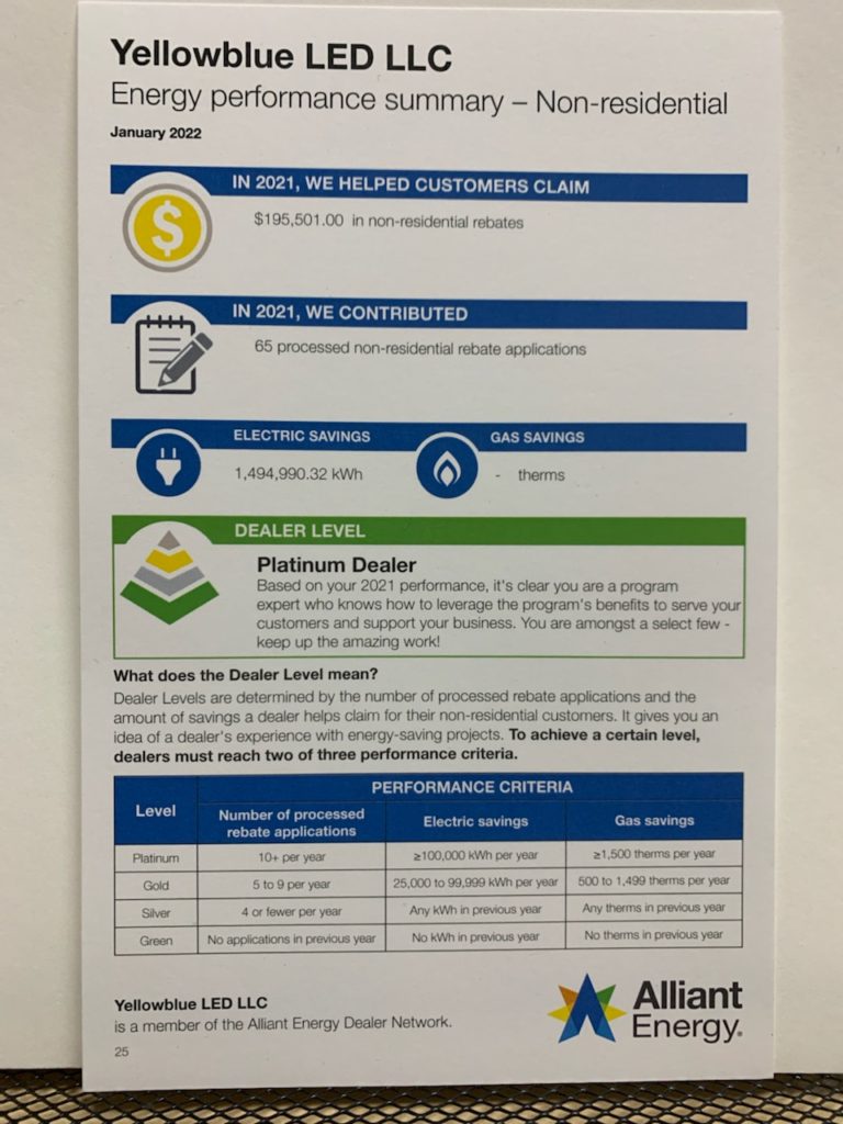 Get your LED rebates at www.yellowblueLED.com